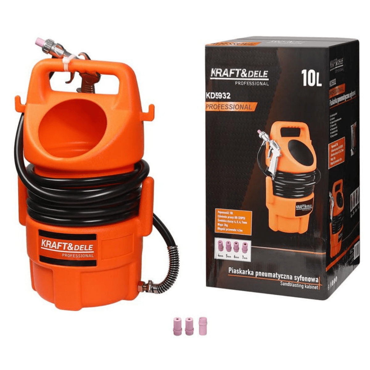 KRAFT&DELE KD5932 pneumaatiline sifoonliivaprits, 10 L (4 otsikut) - Ostuklikk